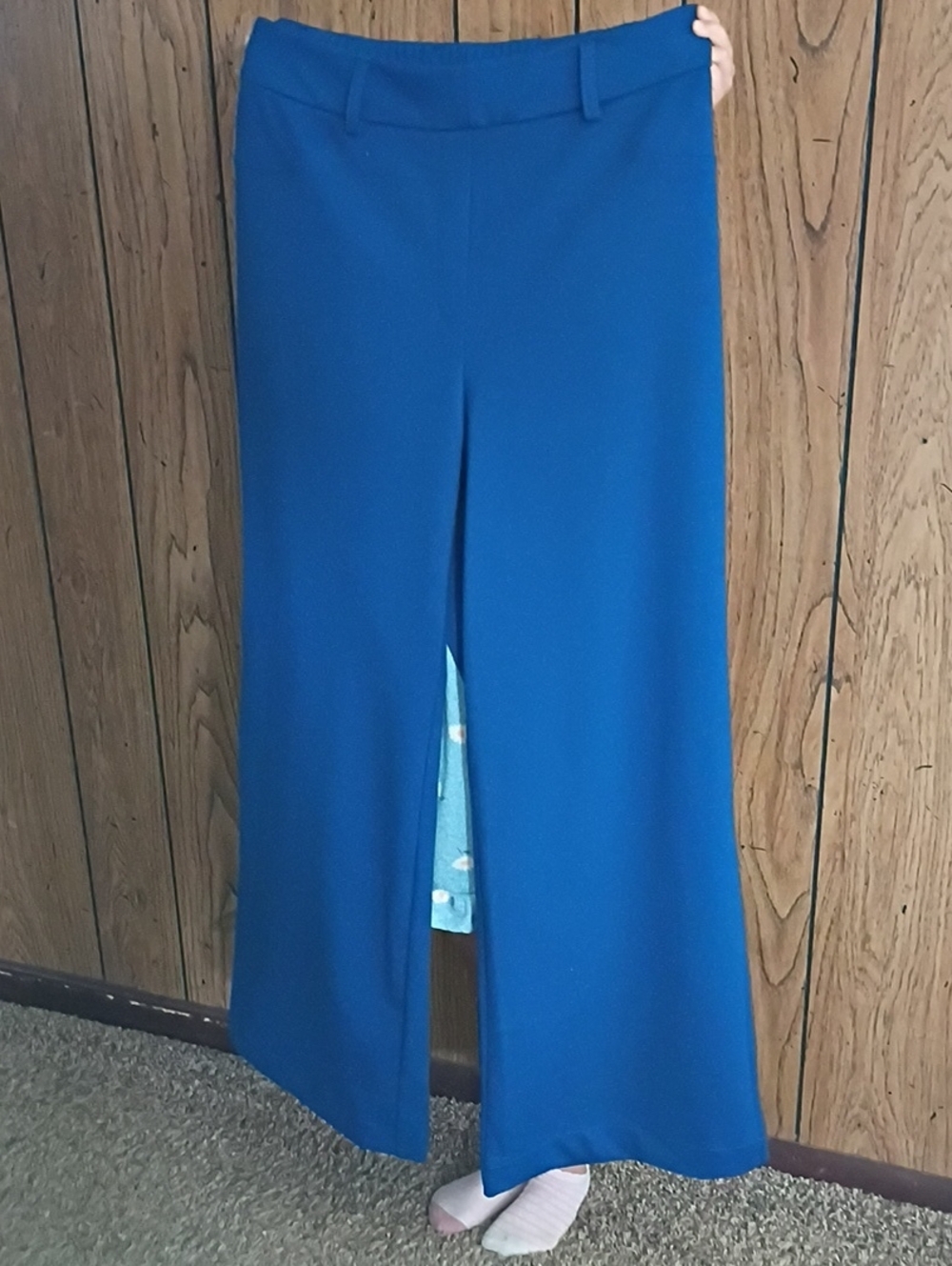 New York & Company Royal Blue Wide Leg Pants with Front Slit
